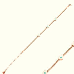 💝💫 Enamel Heart Design Charm Bracelet 925 Sterling Silver Jewelry